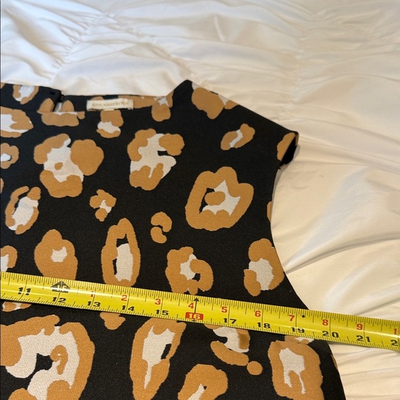 Ann Mashburn Thick Leopard Print Sleeveless Shift Dress L Silk blend lined - Picture 8 of 11